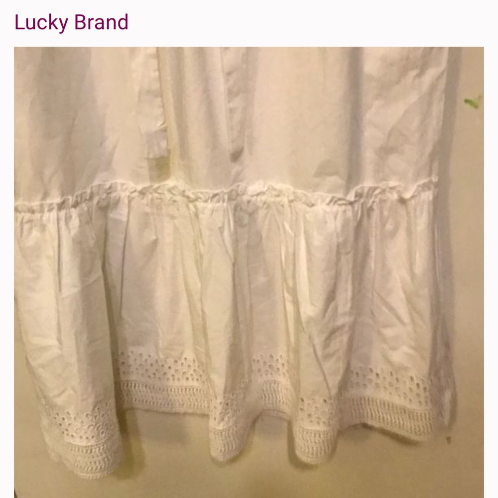 Lucky Brand White Eyelet Tie-Waist Midi Dress - Picture 12 of 15
